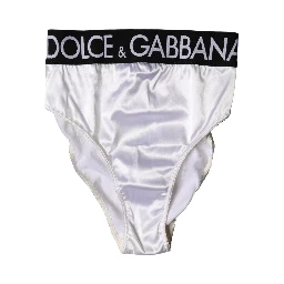 White Logo Brief High Waist Panty Underwear