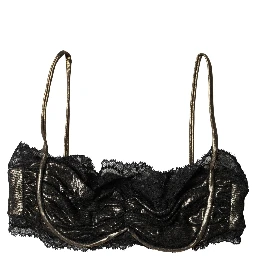 Black Silk Underwired Balconnet Bra Underwear