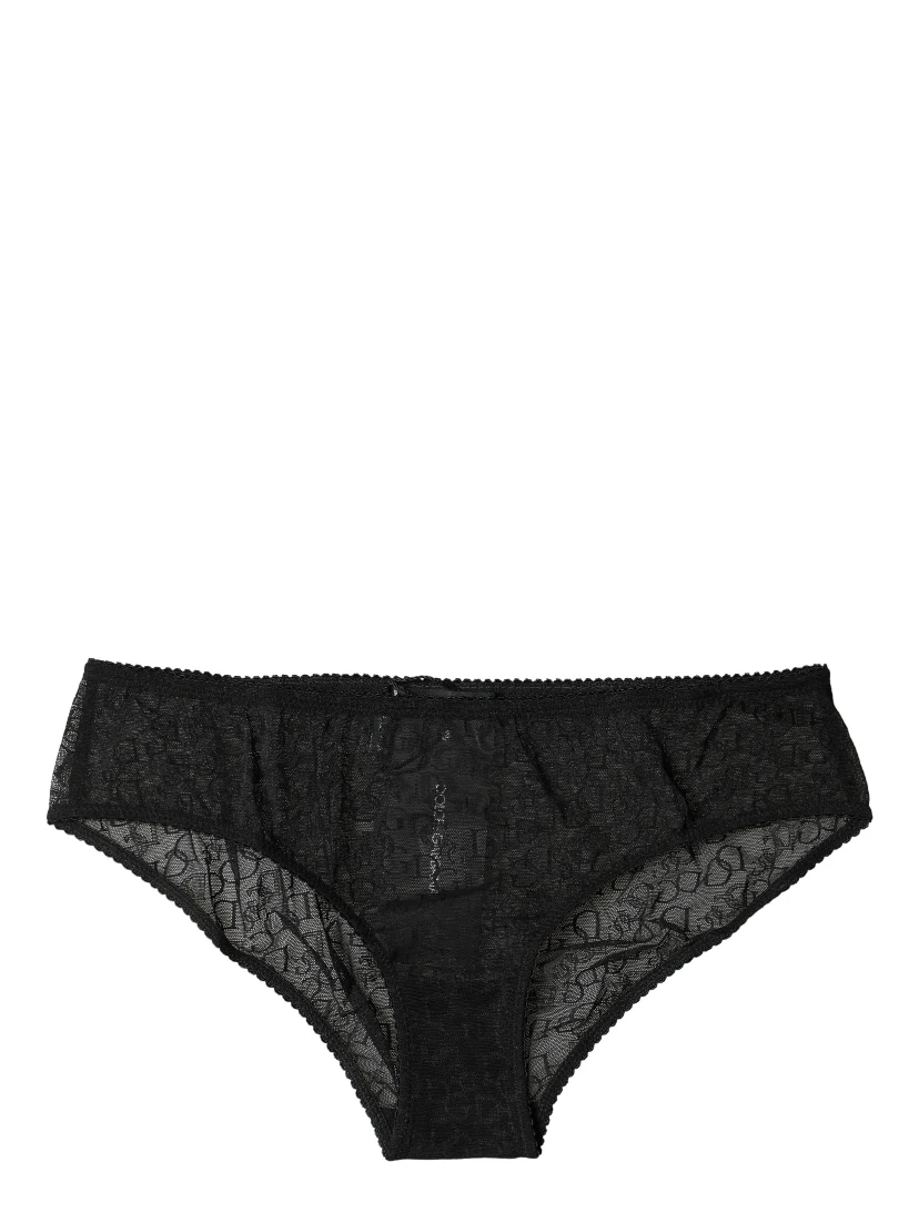 Black Nylon Stretch Mid Waist Brief Underwear