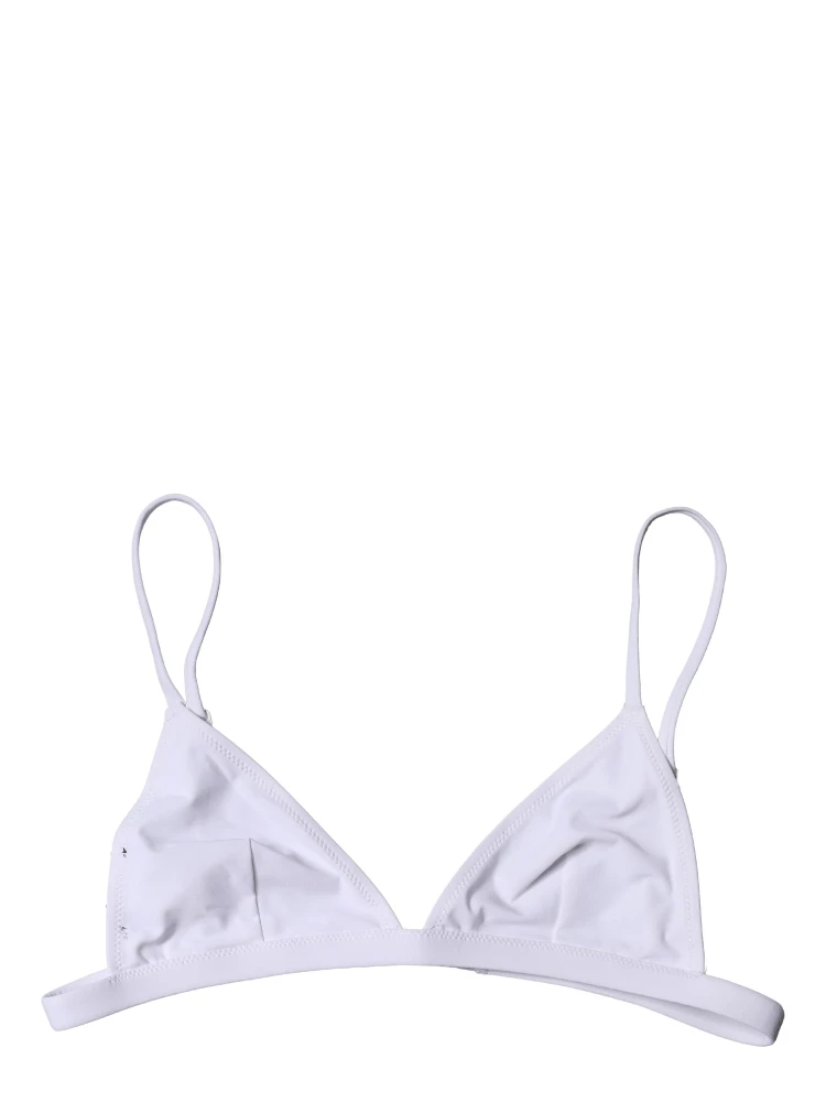 Top White Nylon Triangle Swimwear Beachwear Bikini