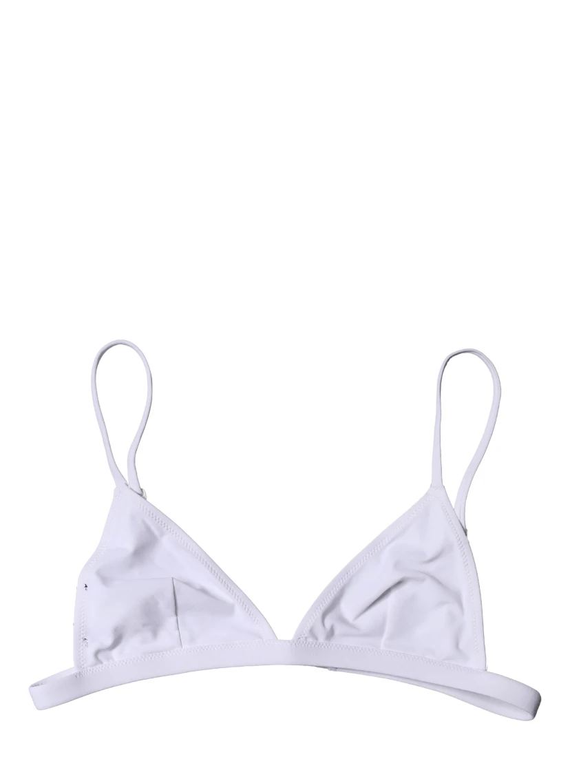 Top White Nylon Triangle Swimwear Beachwear Bikini