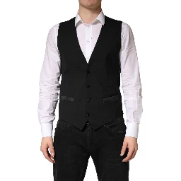 Black Wool Dress Men Formal Waistcoat Vest