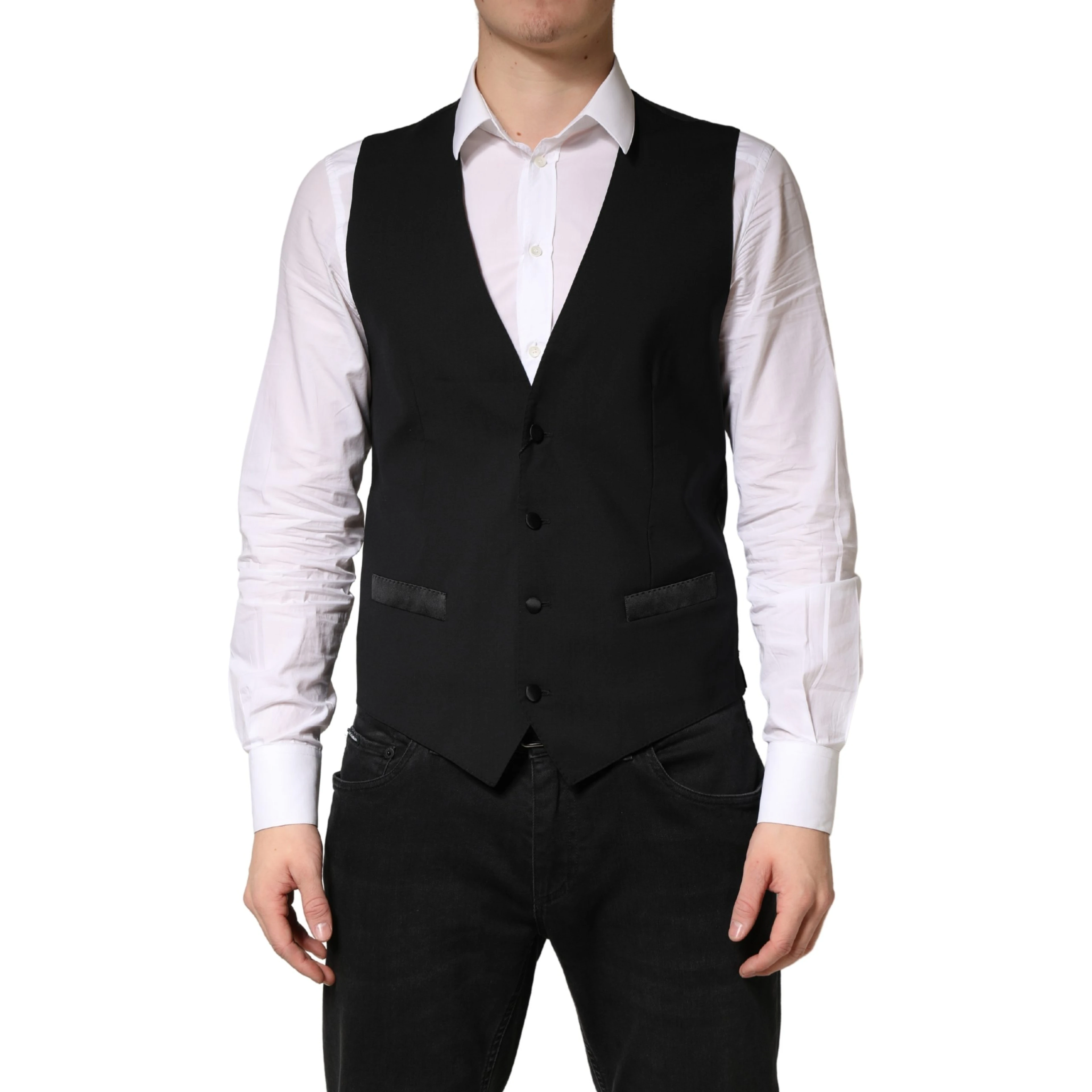 Black Wool Dress Men Formal Waistcoat Vest