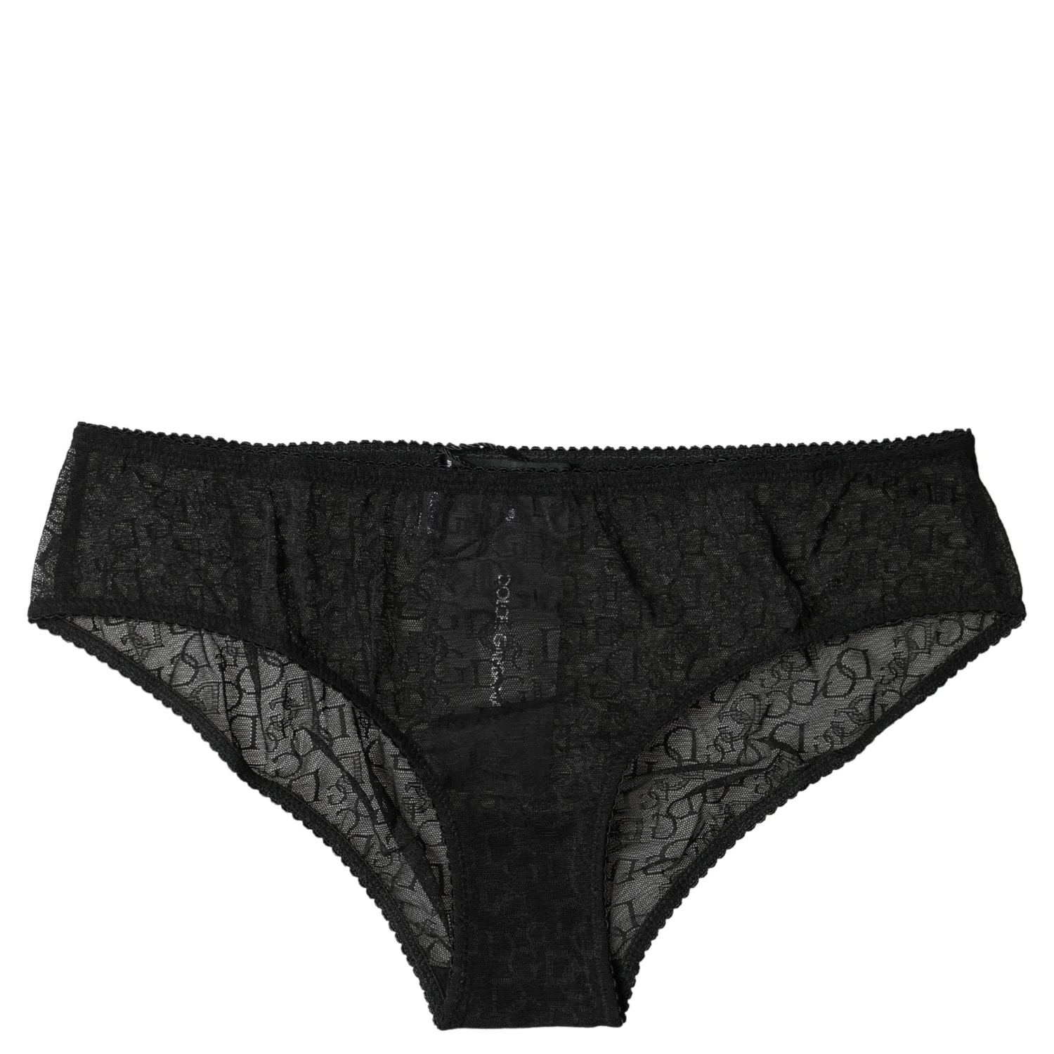 Black Nylon Stretch Mid Waist Brief Underwear