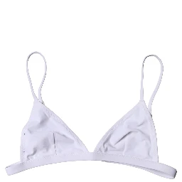 Top White Nylon Triangle Swimwear Beachwear Bikini