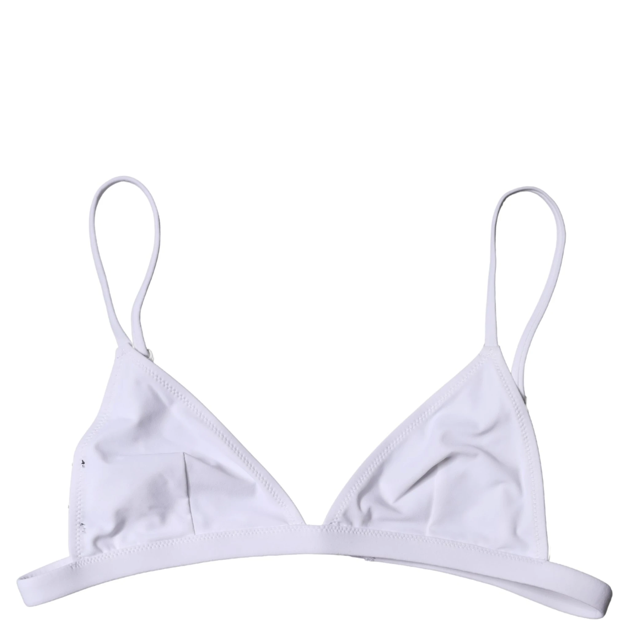 Top White Nylon Triangle Swimwear Beachwear Bikini