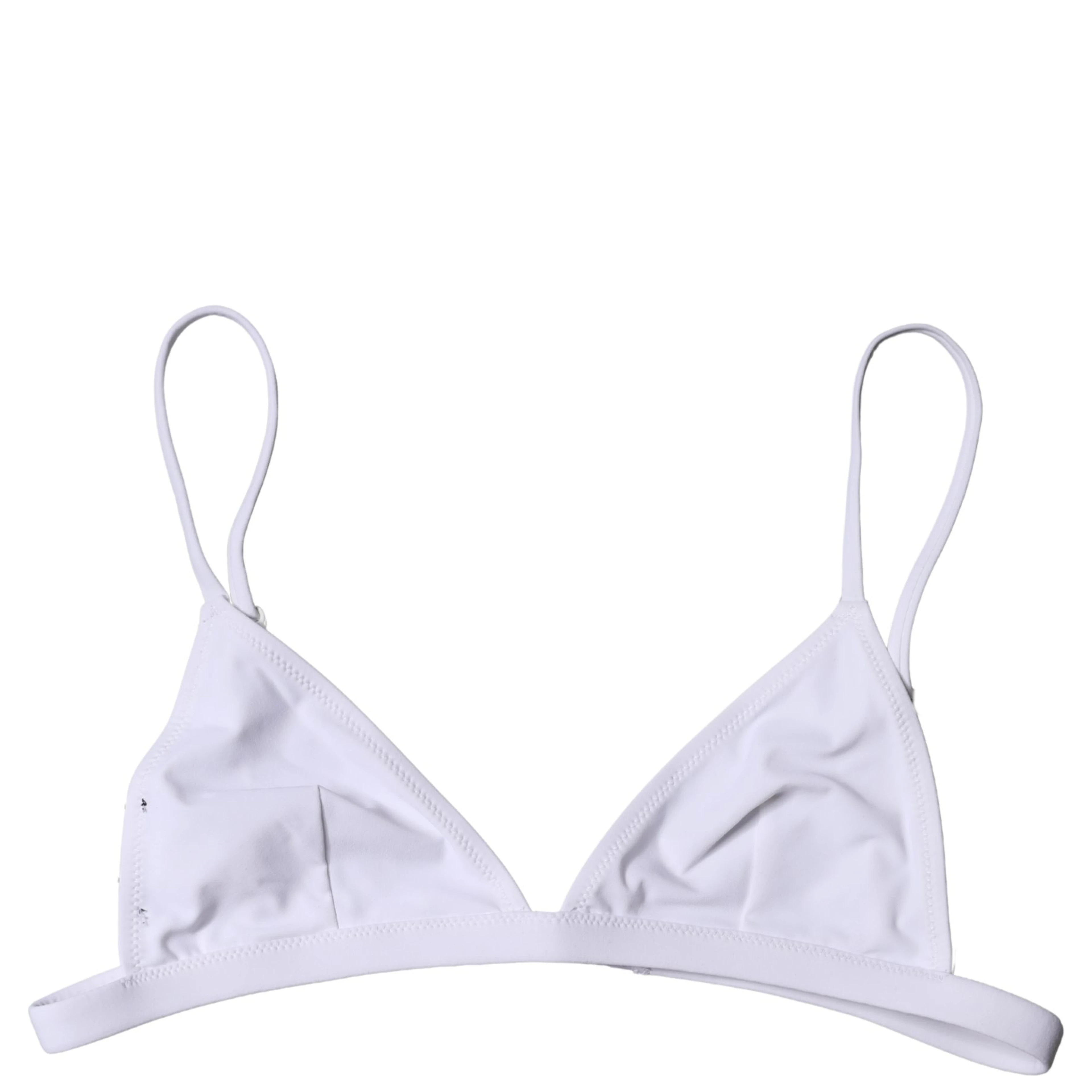 Top White Nylon Triangle Swimwear Beachwear Bikini