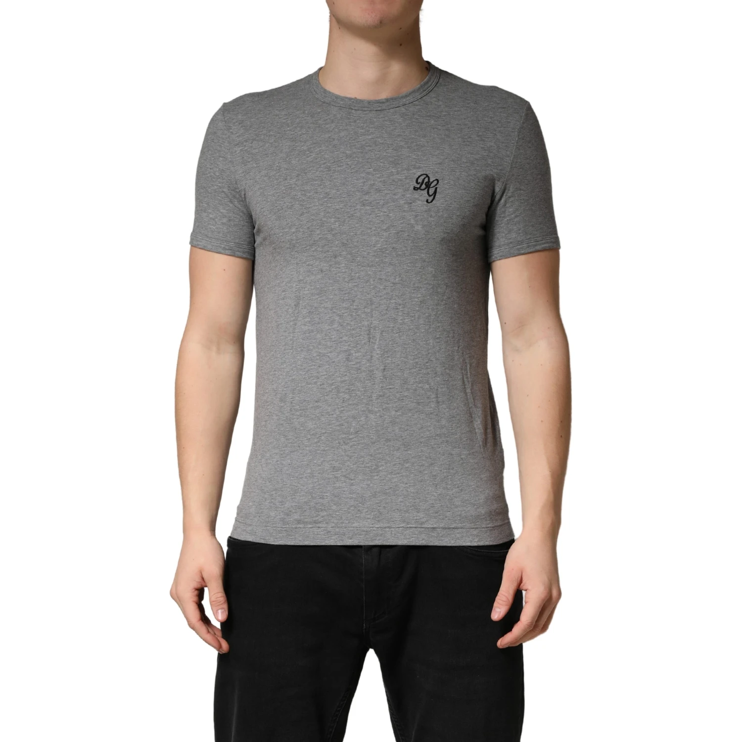 Gray DG Logo Crew Neck Men Underwear T-shirt