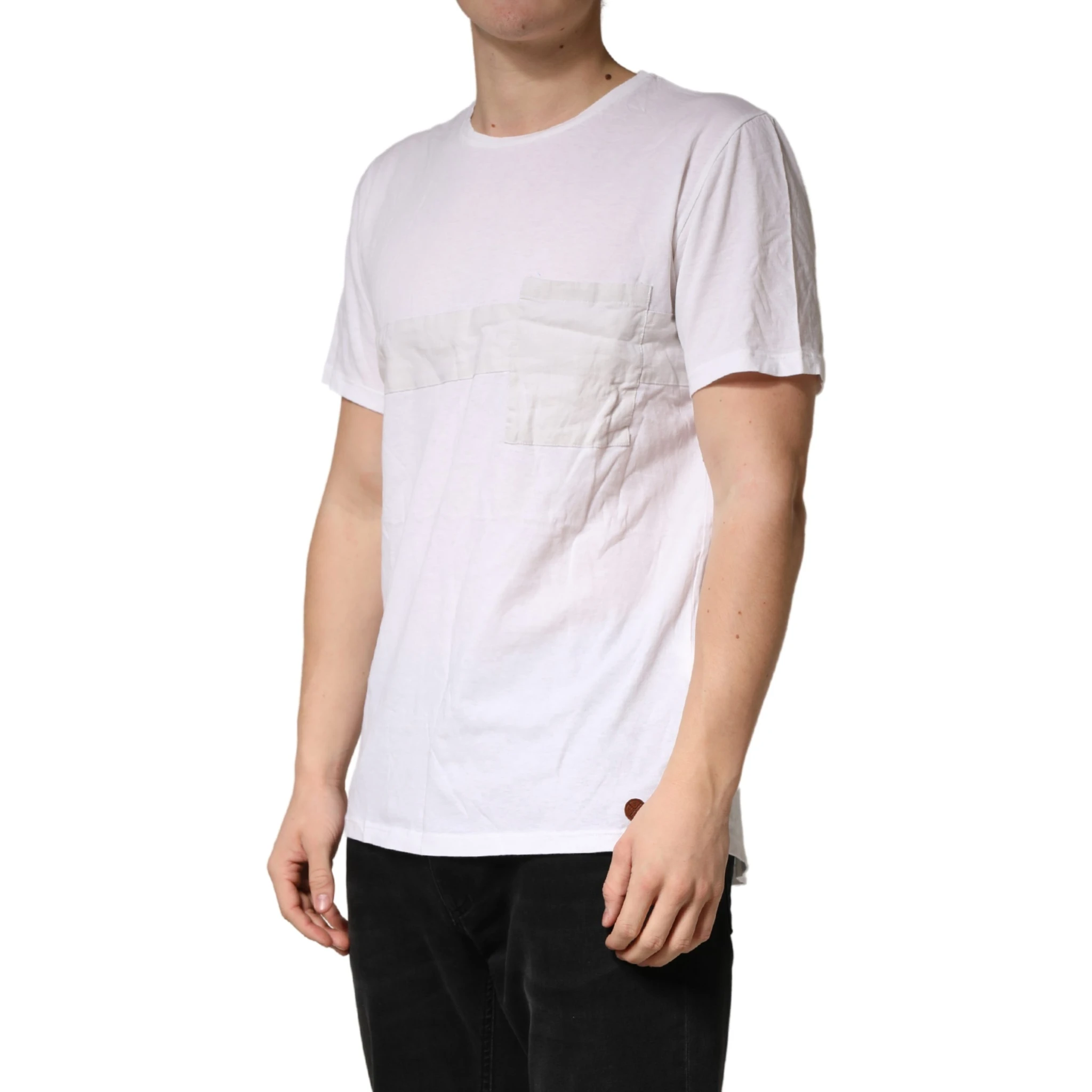 White 100% Cotton Plain Round Neck Men Shirt T-shirt