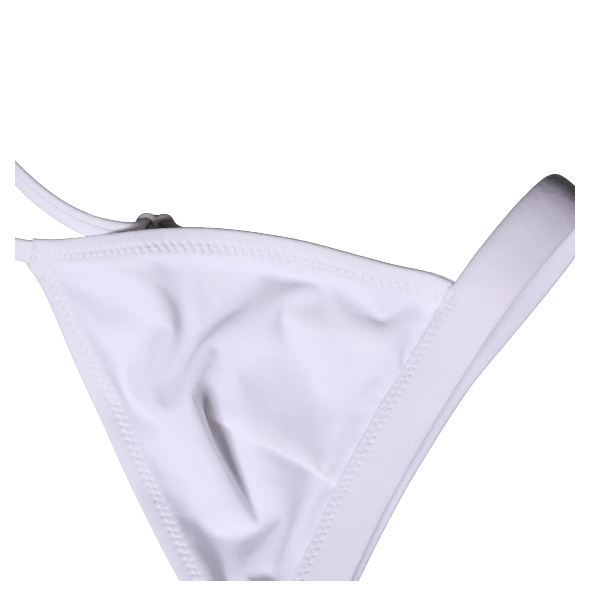 Top White Nylon Triangle Swimwear Beachwear Bikini