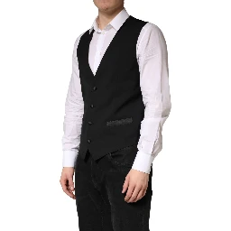 Black Wool Dress Men Formal Waistcoat Vest