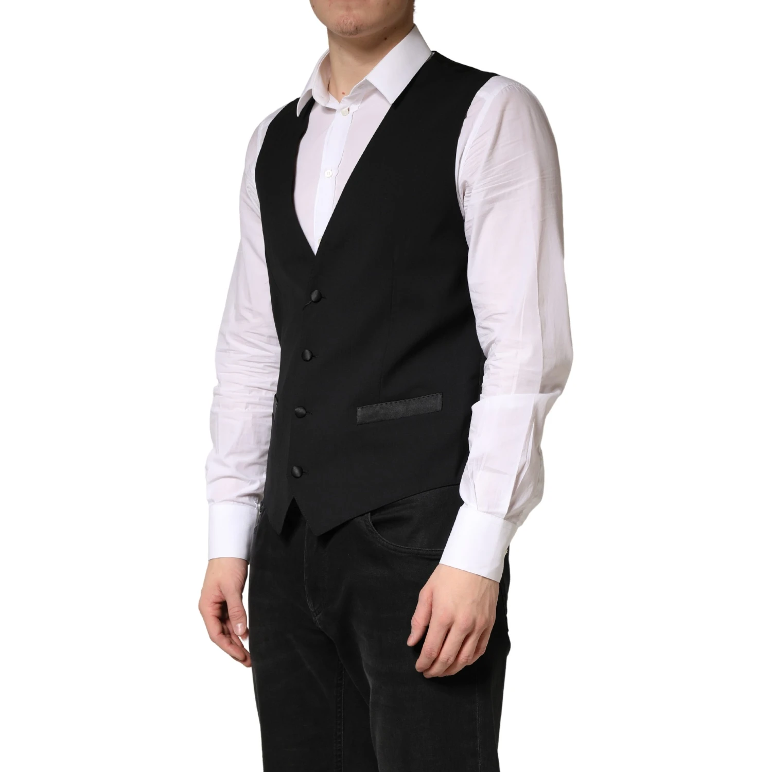 Black Wool Dress Men Formal Waistcoat Vest