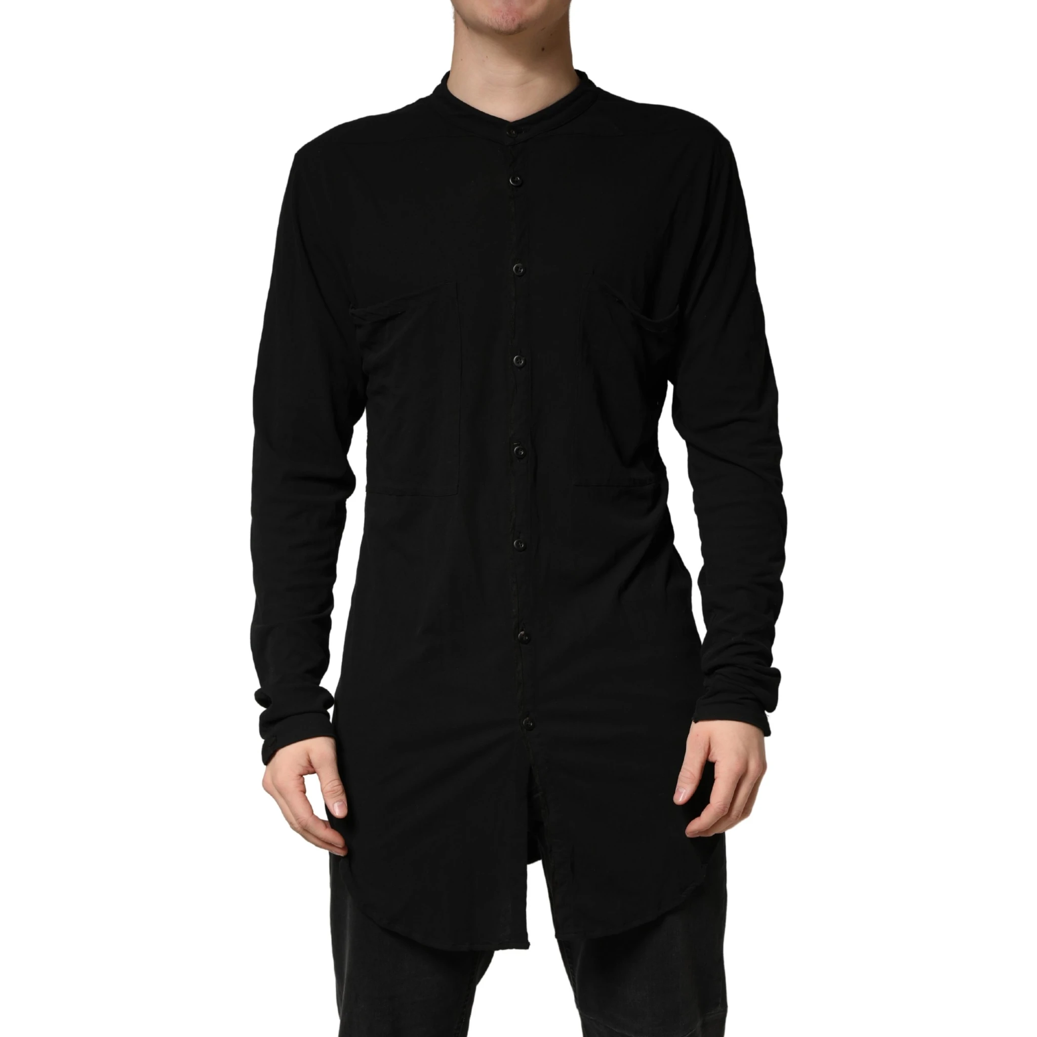 Black Button Down Long Sleeves Men Cardigan Sweater