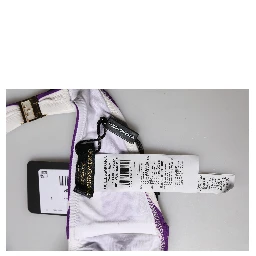 Purple White Stripes Nylon Bandeau Swimwear