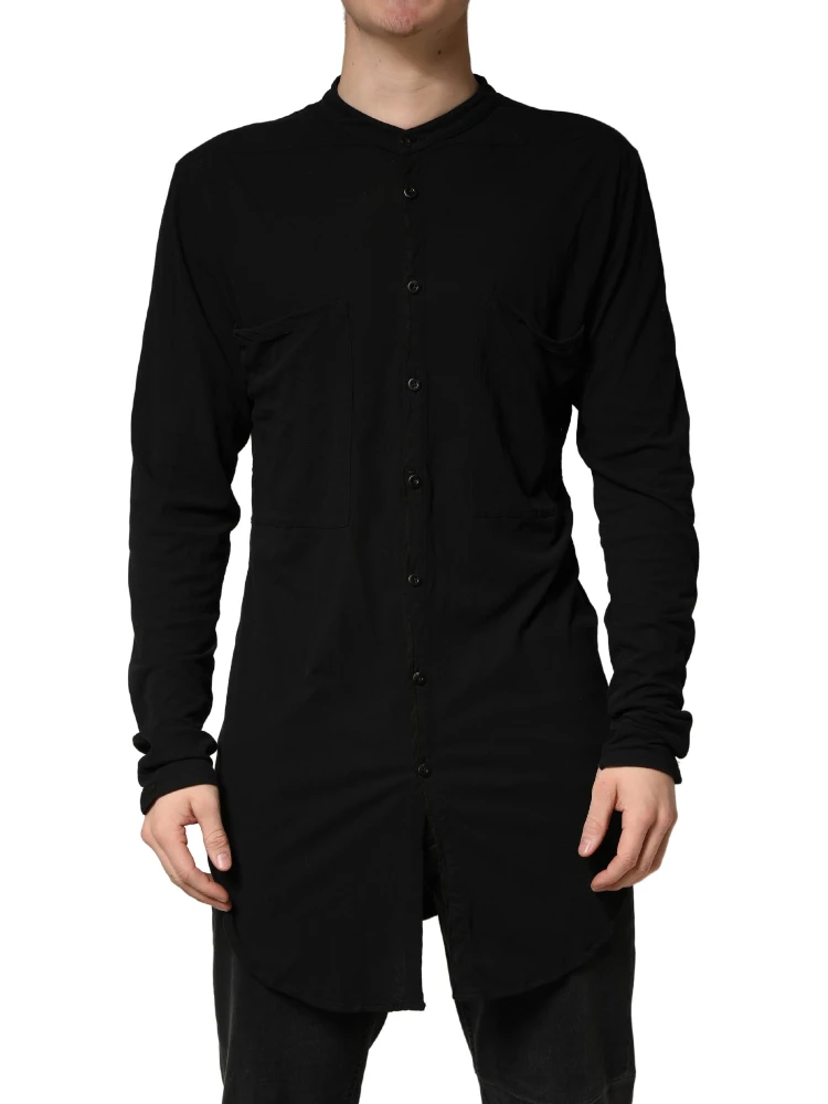 Black Button Down Long Sleeves Men Cardigan Sweater alternative