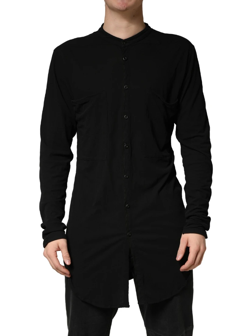 Black Button Down Long Sleeves Men Cardigan Sweater