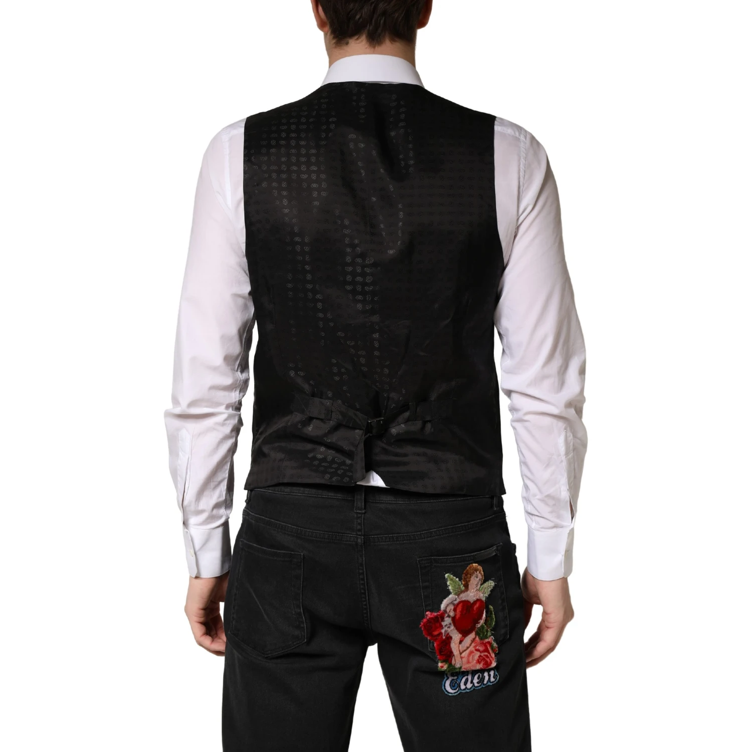 Black Wool Dress Men Formal Waistcoat Vest
