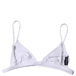 Top White Nylon Triangle Swimwear Beachwear Bikini