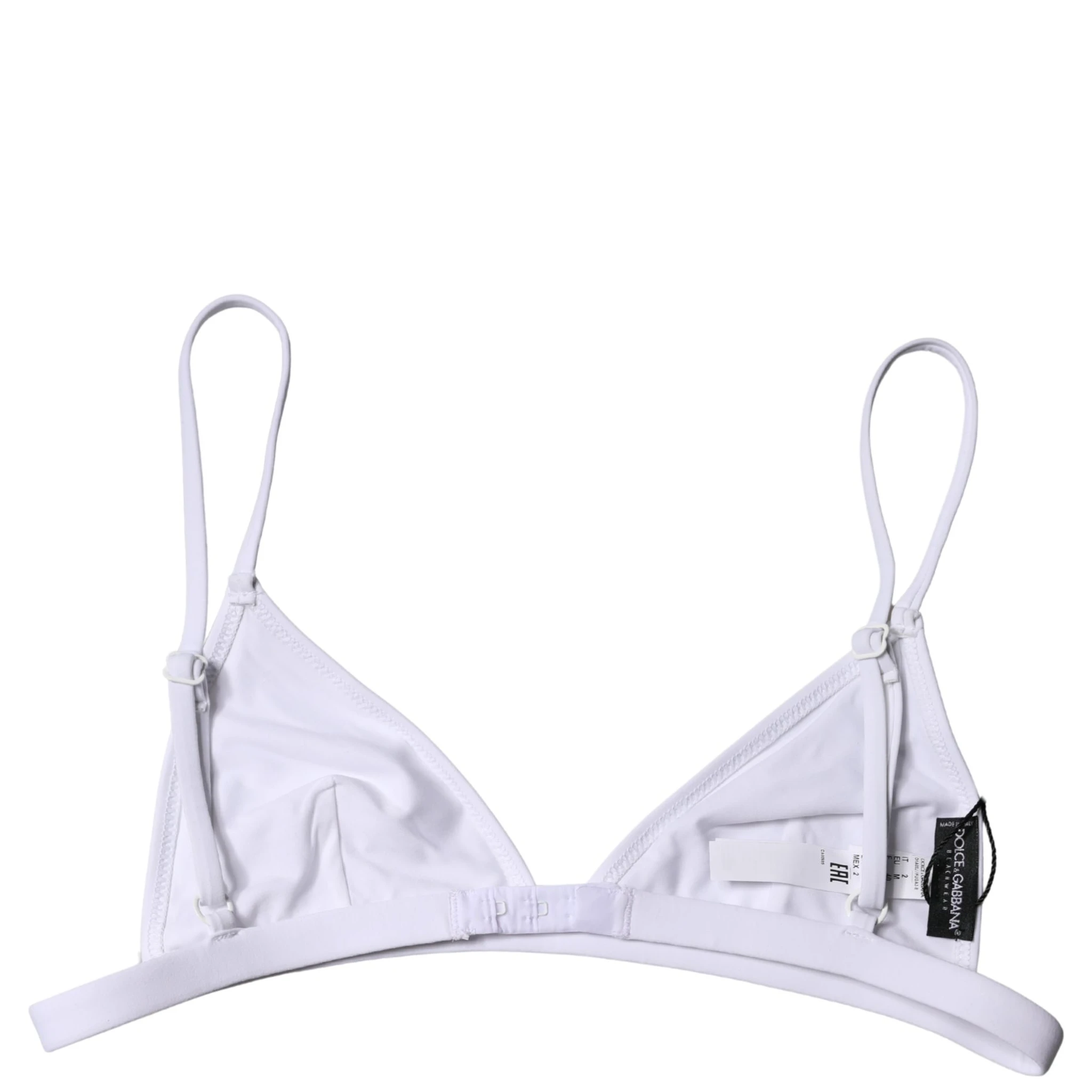 Top White Nylon Triangle Swimwear Beachwear Bikini