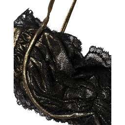 Black Silk Underwired Balconnet Bra Underwear