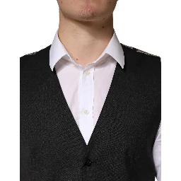 Black Wool Dress Men Formal Waistcoat Vest