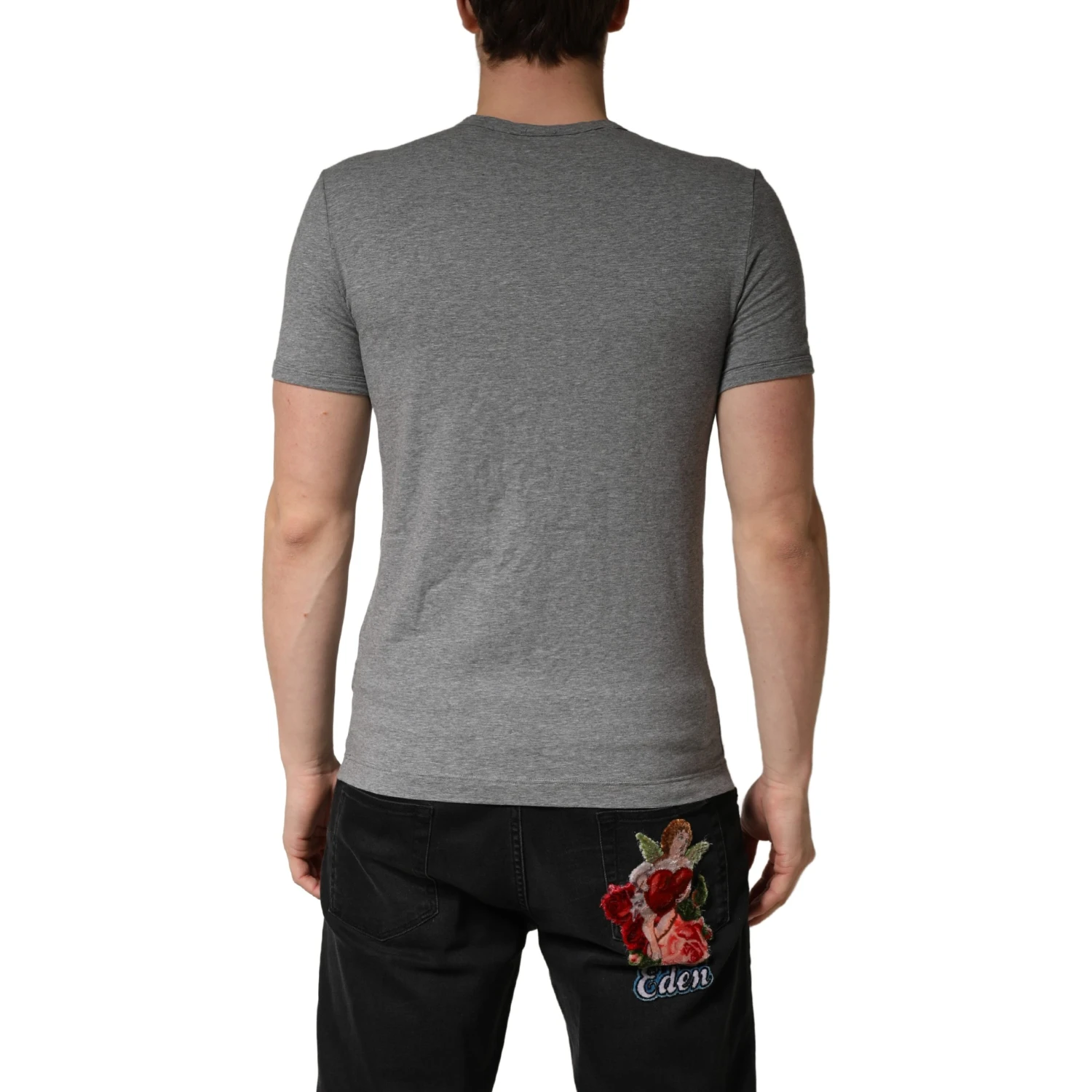 Gray DG Logo Crew Neck Men Underwear T-shirt