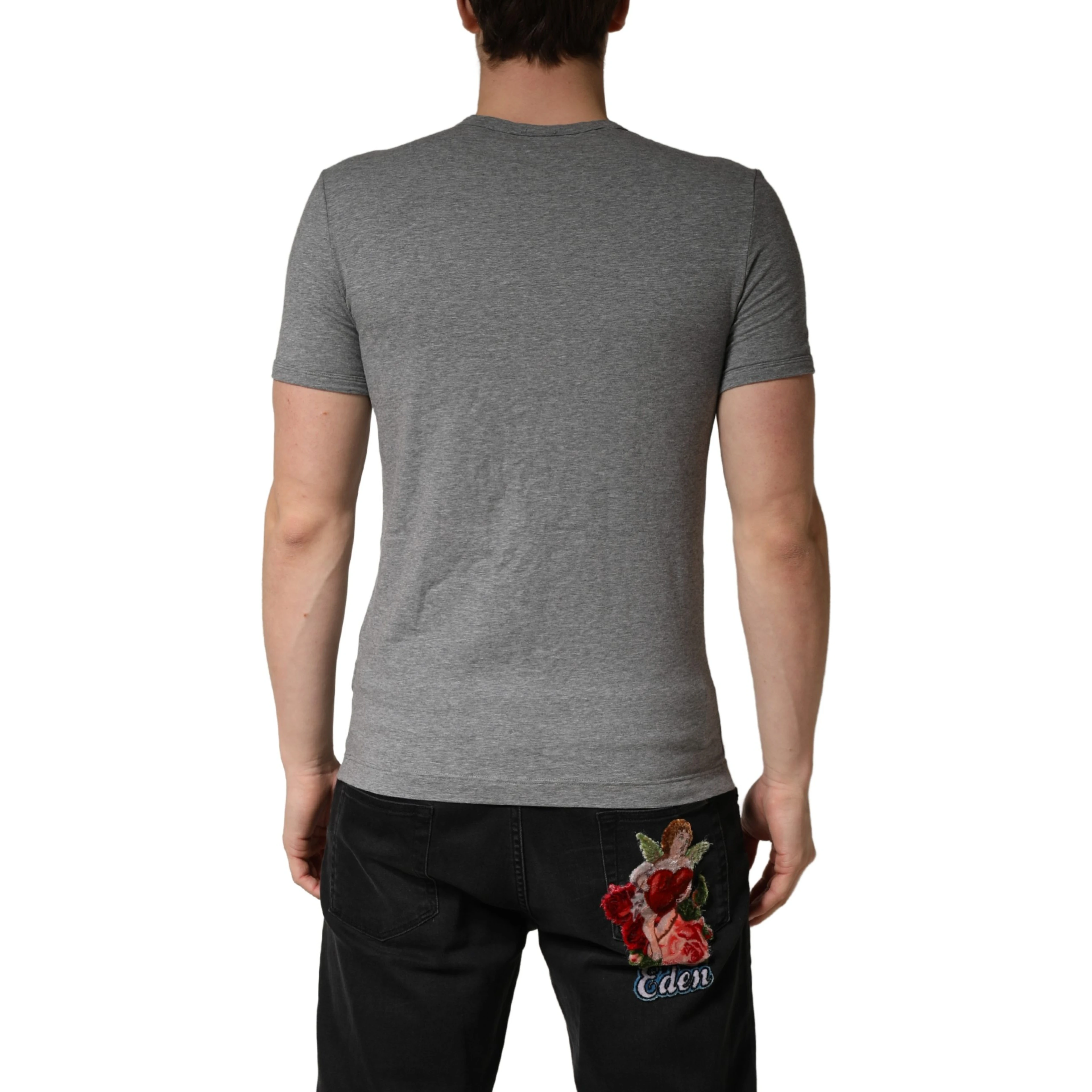 Gray DG Logo Crew Neck Men Underwear T-shirt