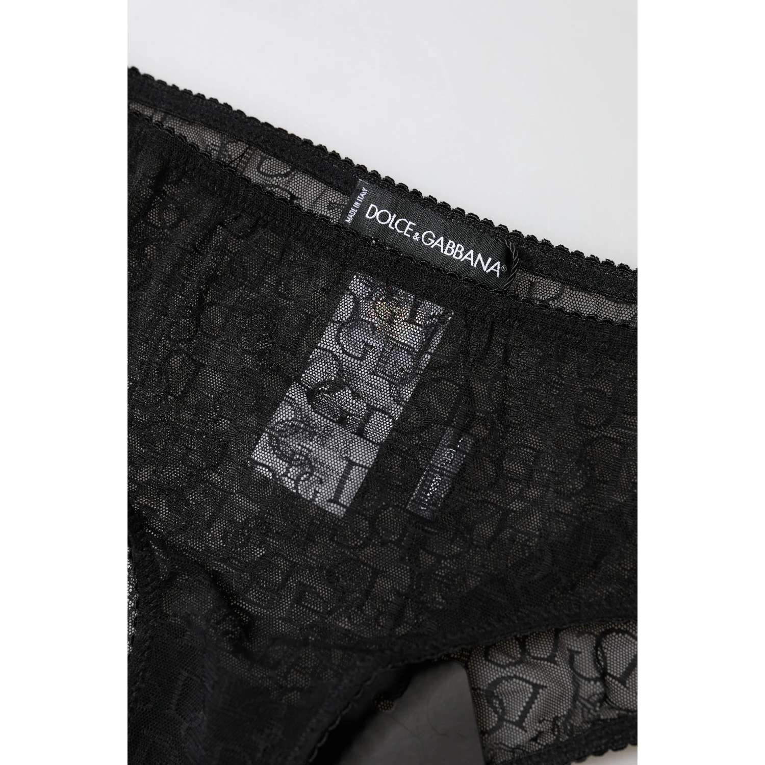 Black Nylon Stretch Mid Waist Brief Underwear