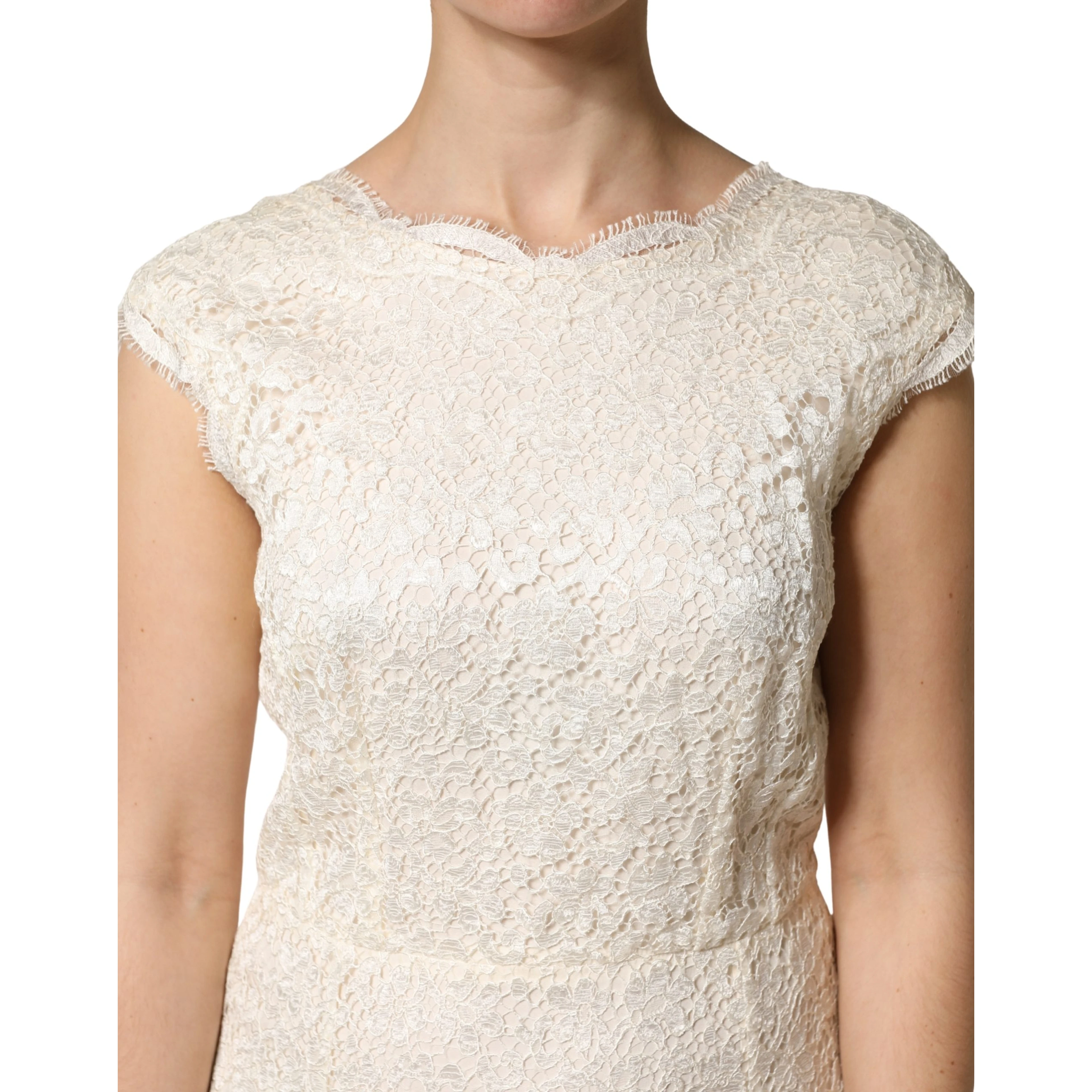White Lace Viscose Sheath Long Gown Dress