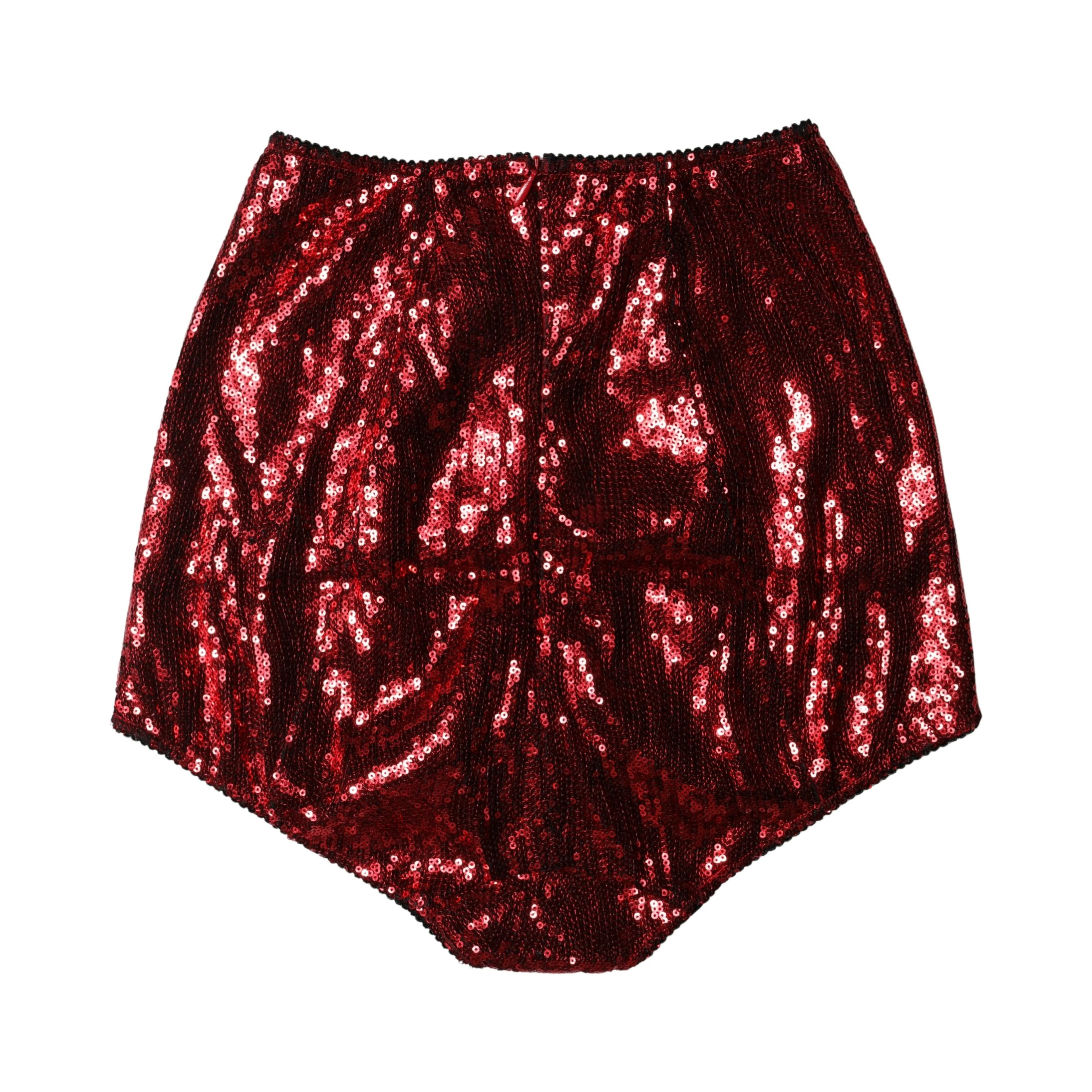 Red Sequin Embellished High Waist Girdle Underwear