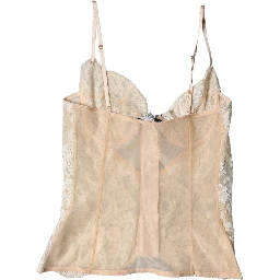 Beige Floral Lace Corset Lingerie Underwear