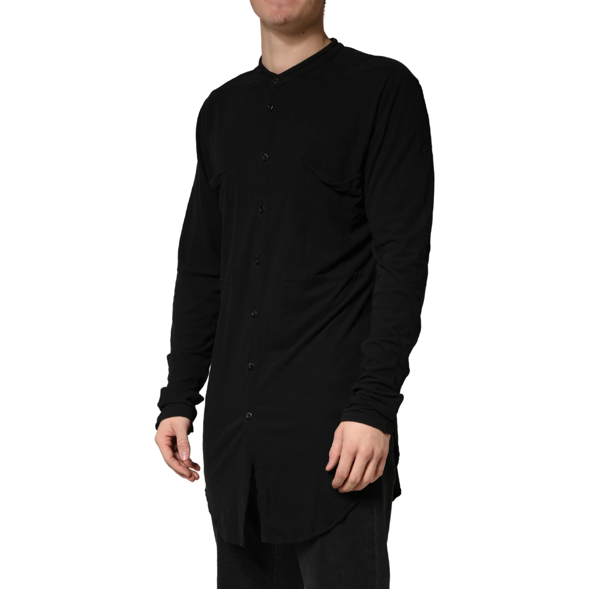 Black Button Down Long Sleeves Men Cardigan Sweater