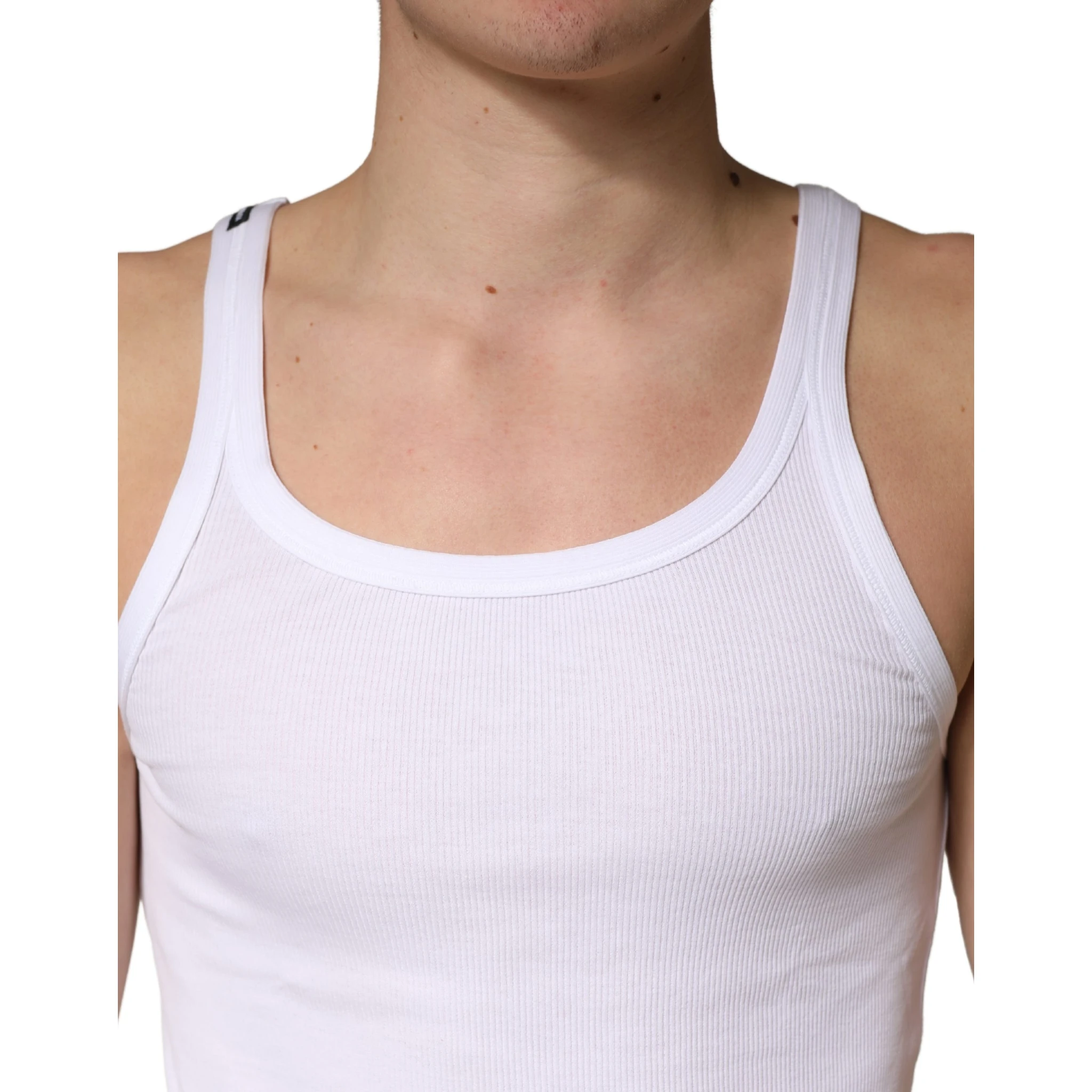 White Sleeveless Round Neck Tank Top T-shirt