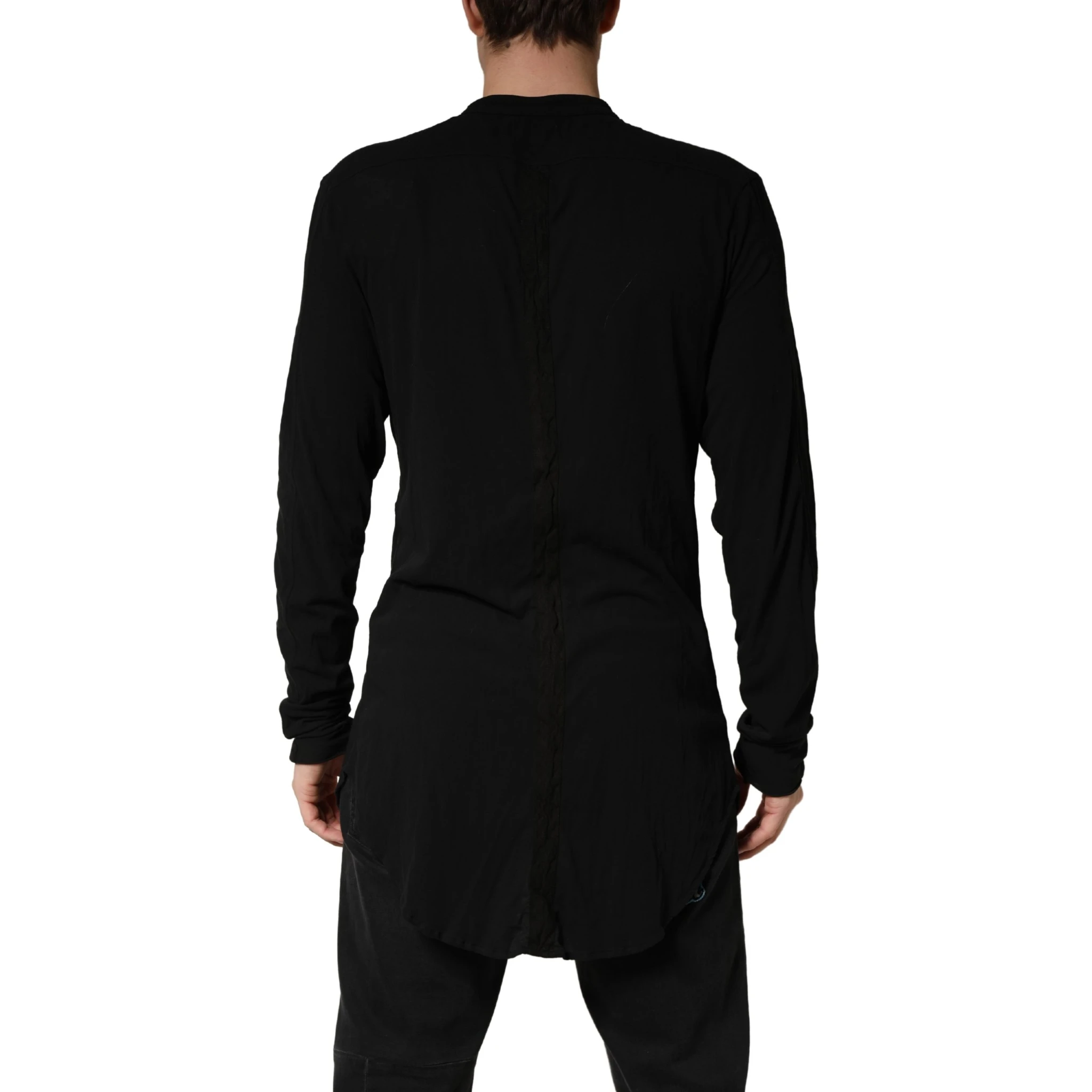 Black Button Down Long Sleeves Men Cardigan Sweater