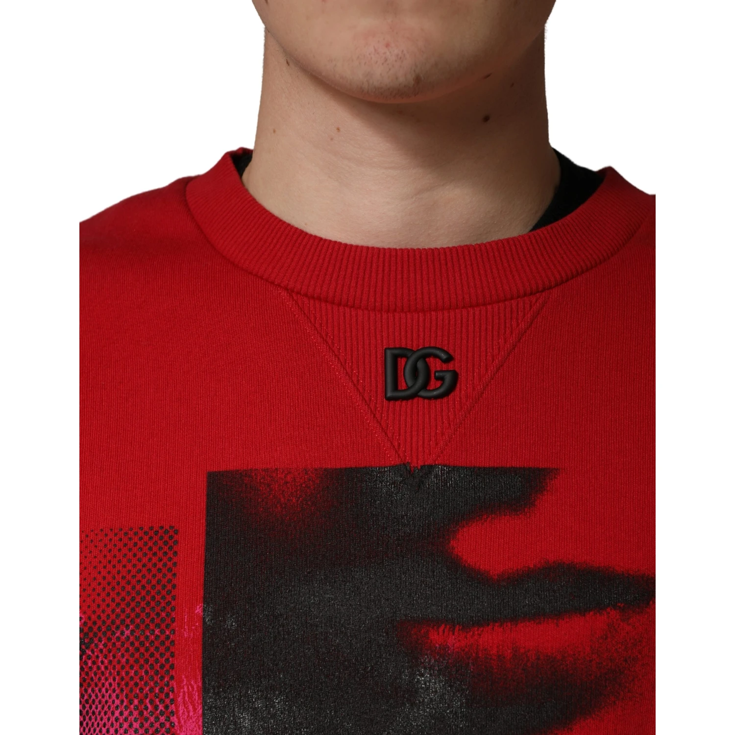 Red Graphic Crew Neck Men Sweatshirt Sweater