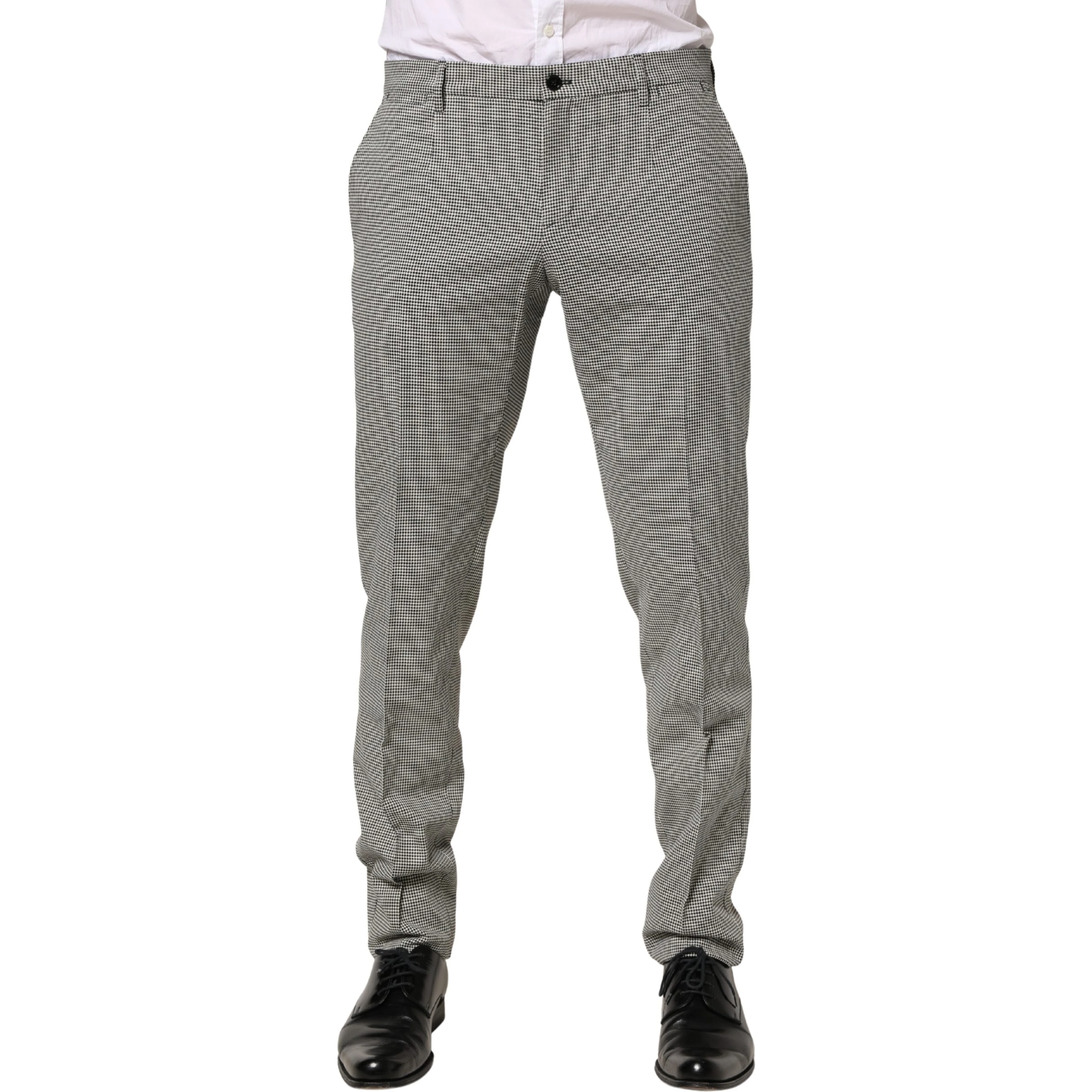 Gray Cotton Skinny Dress Formal Trouser Pants