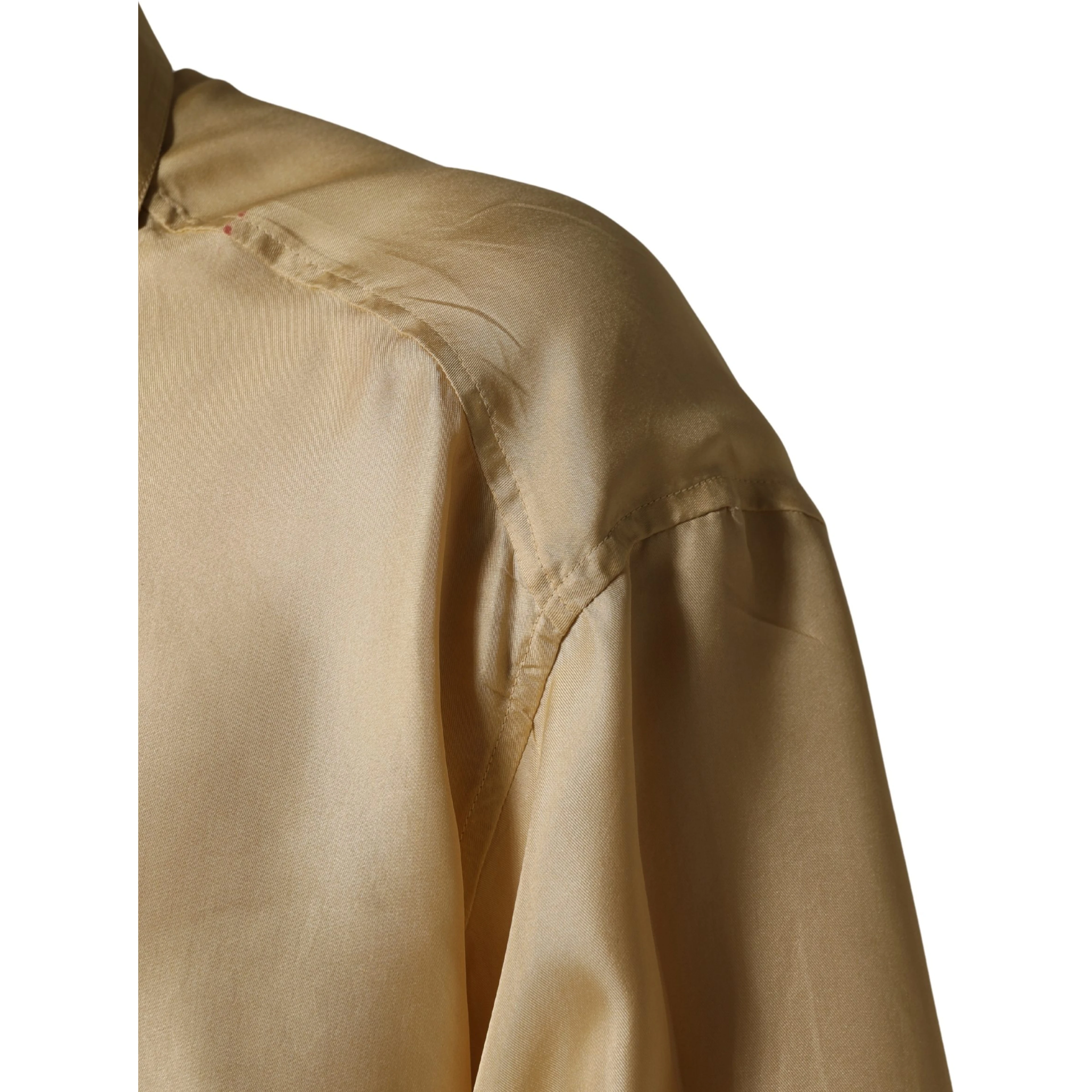 Yellow Silk Button Down Men Oversize Shirt