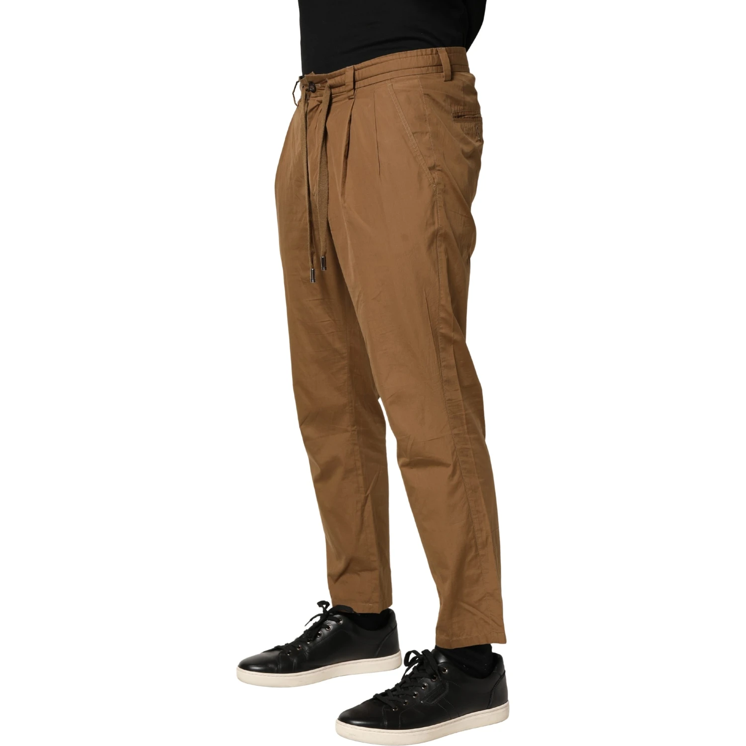 Brown Cotton Straight Chino Men Trouser Pants