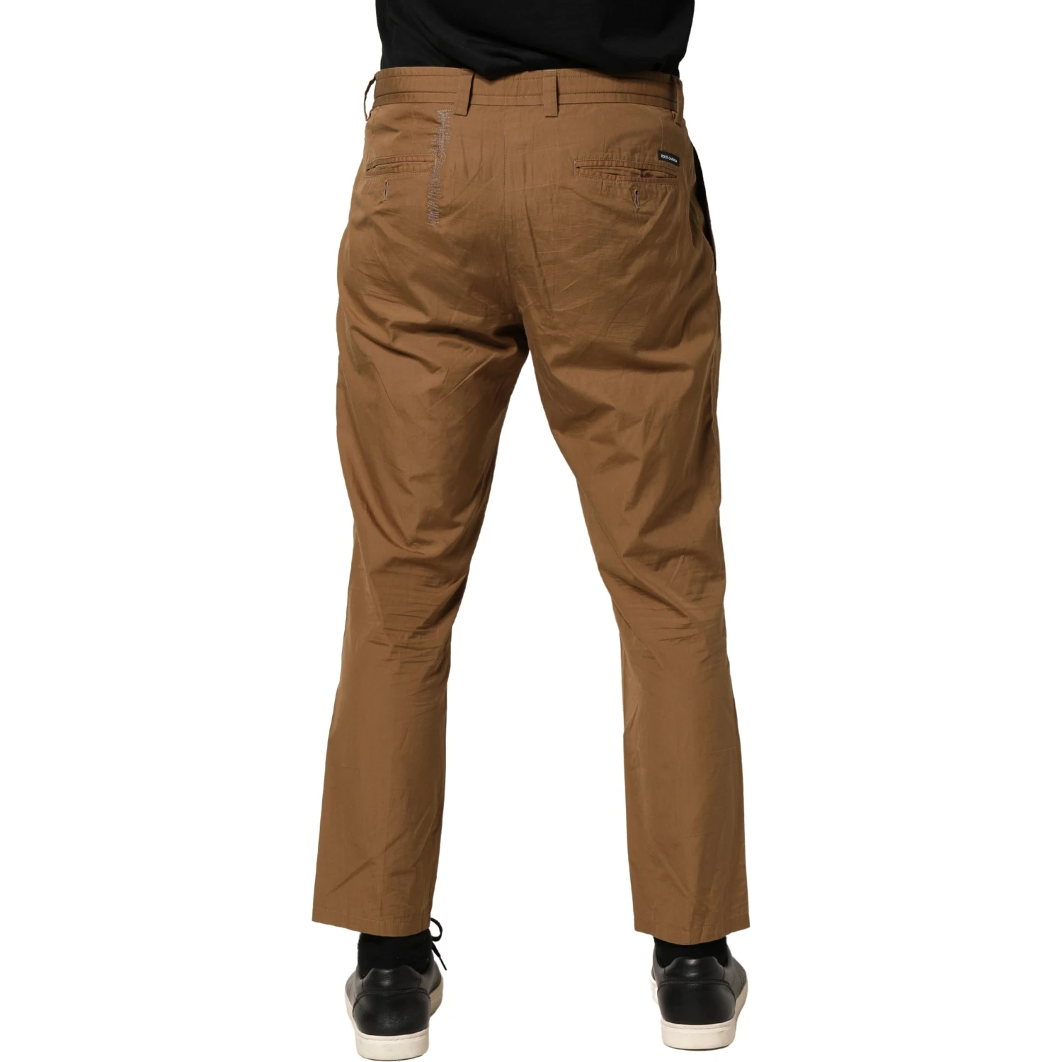 Brown Cotton Straight Chino Men Trouser Pants
