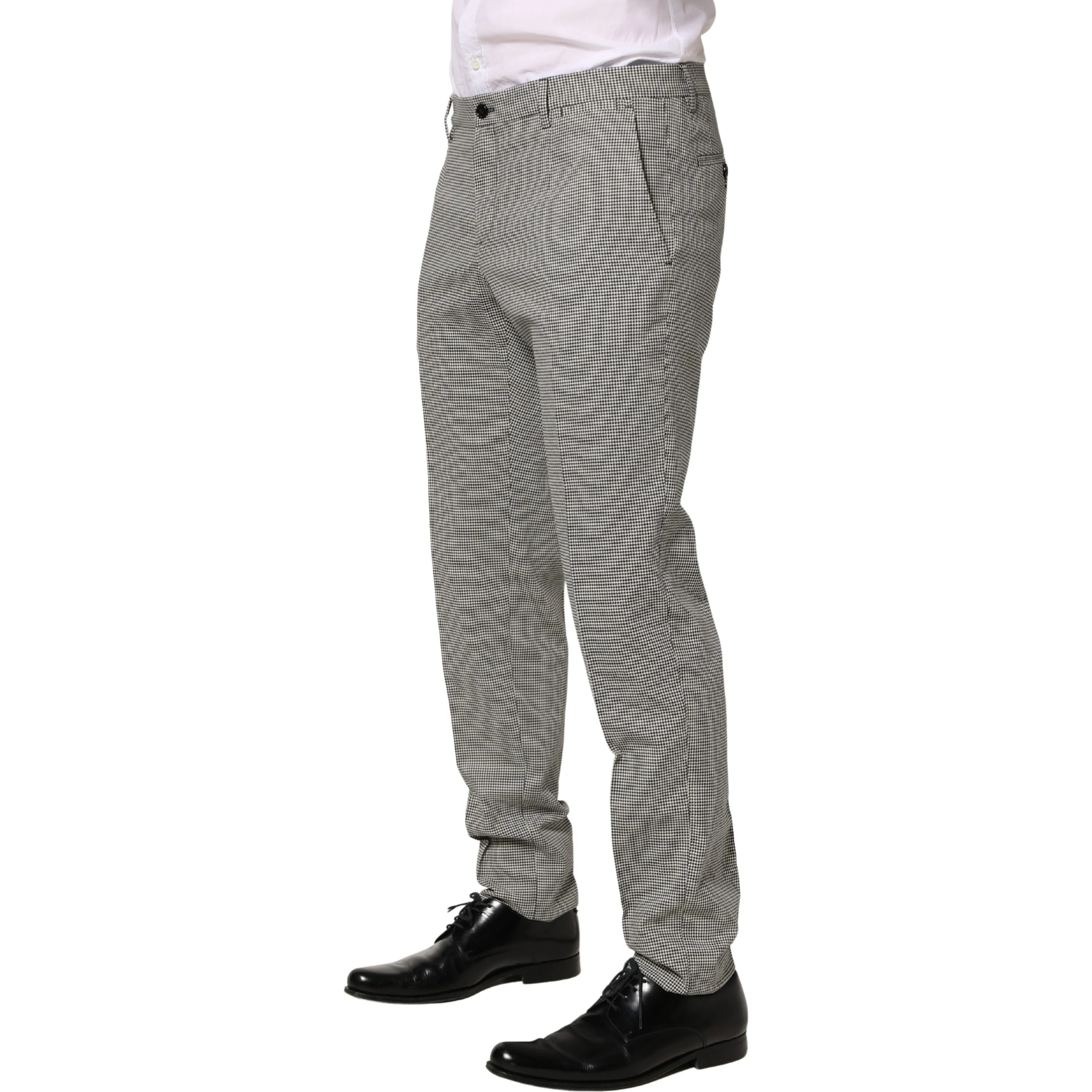 Gray Cotton Skinny Dress Formal Trouser Pants
