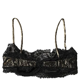 Black Silk Underwired Balconnet Bra Underwear