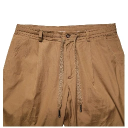 Brown Cotton Straight Chino Men Trouser Pants