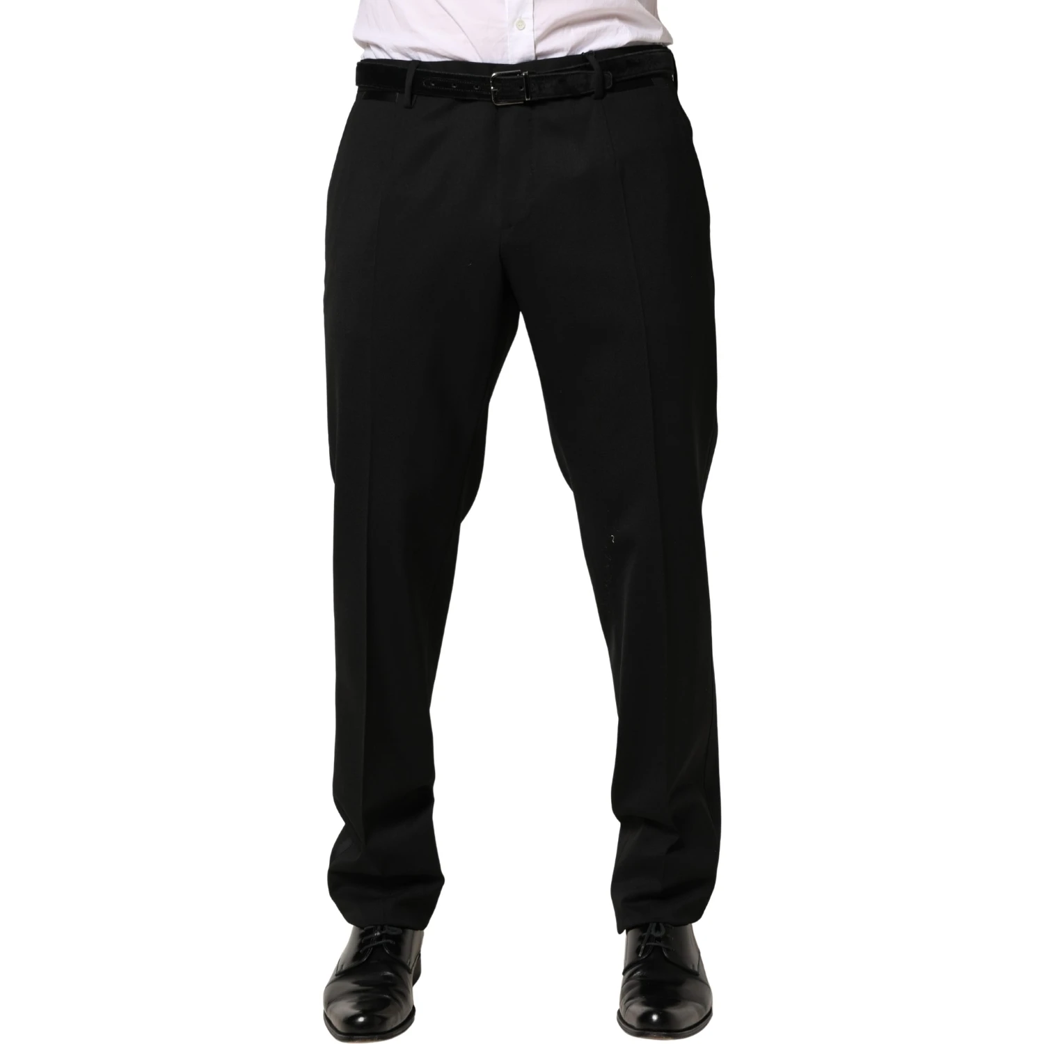 Black Wool Skinny Men Dress Trouser Pants