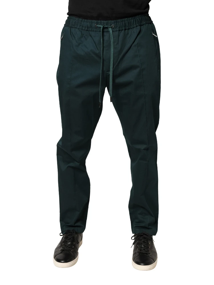 Green Cotton Skinny Men Jogger Trouser Pants alternative