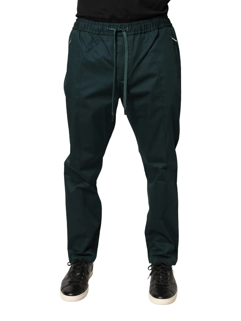Green Cotton Skinny Men Jogger Trouser Pants