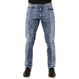 Two Tone Blue Cotton Regular Men Denim Jeans