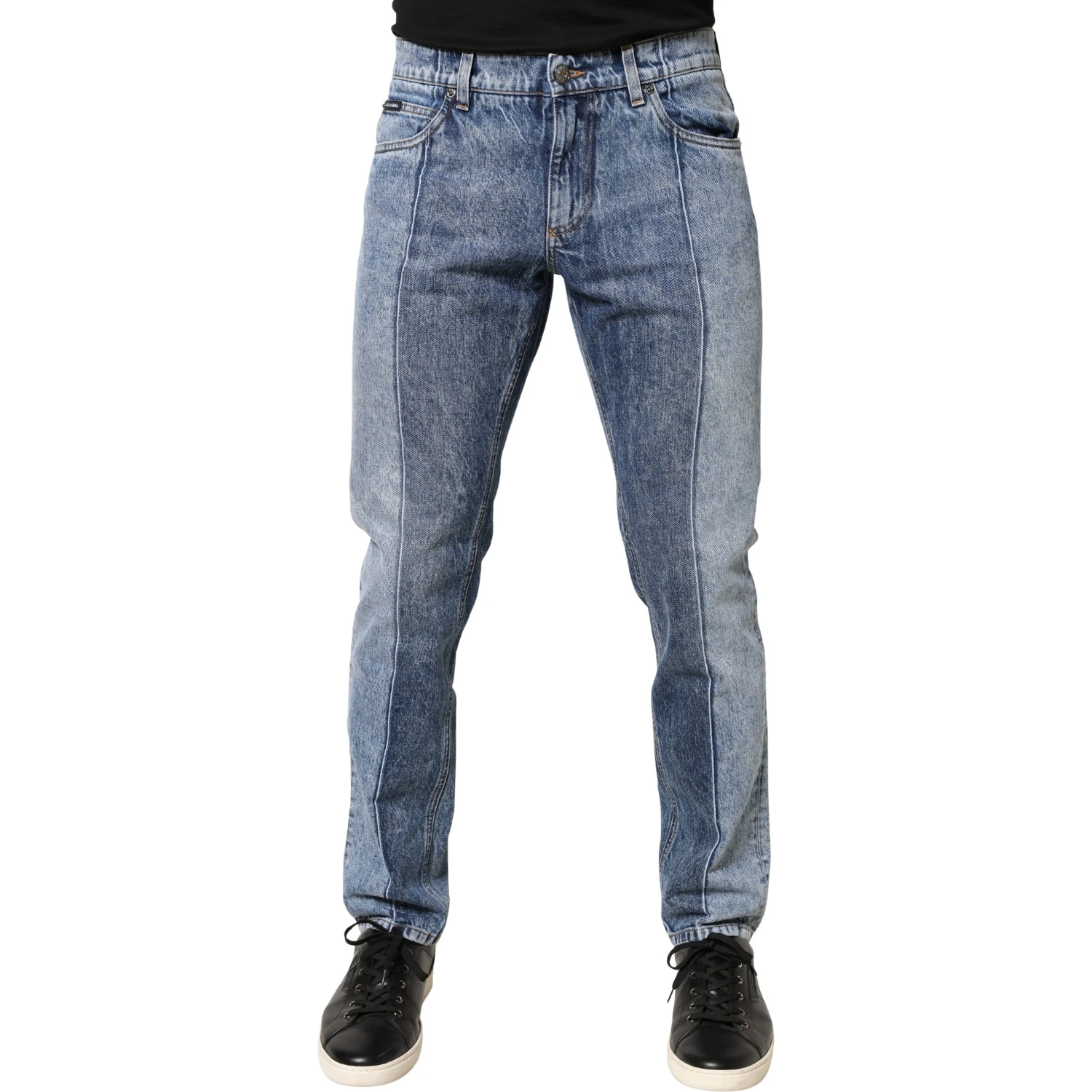 Two Tone Blue Cotton Regular Men Denim Jeans