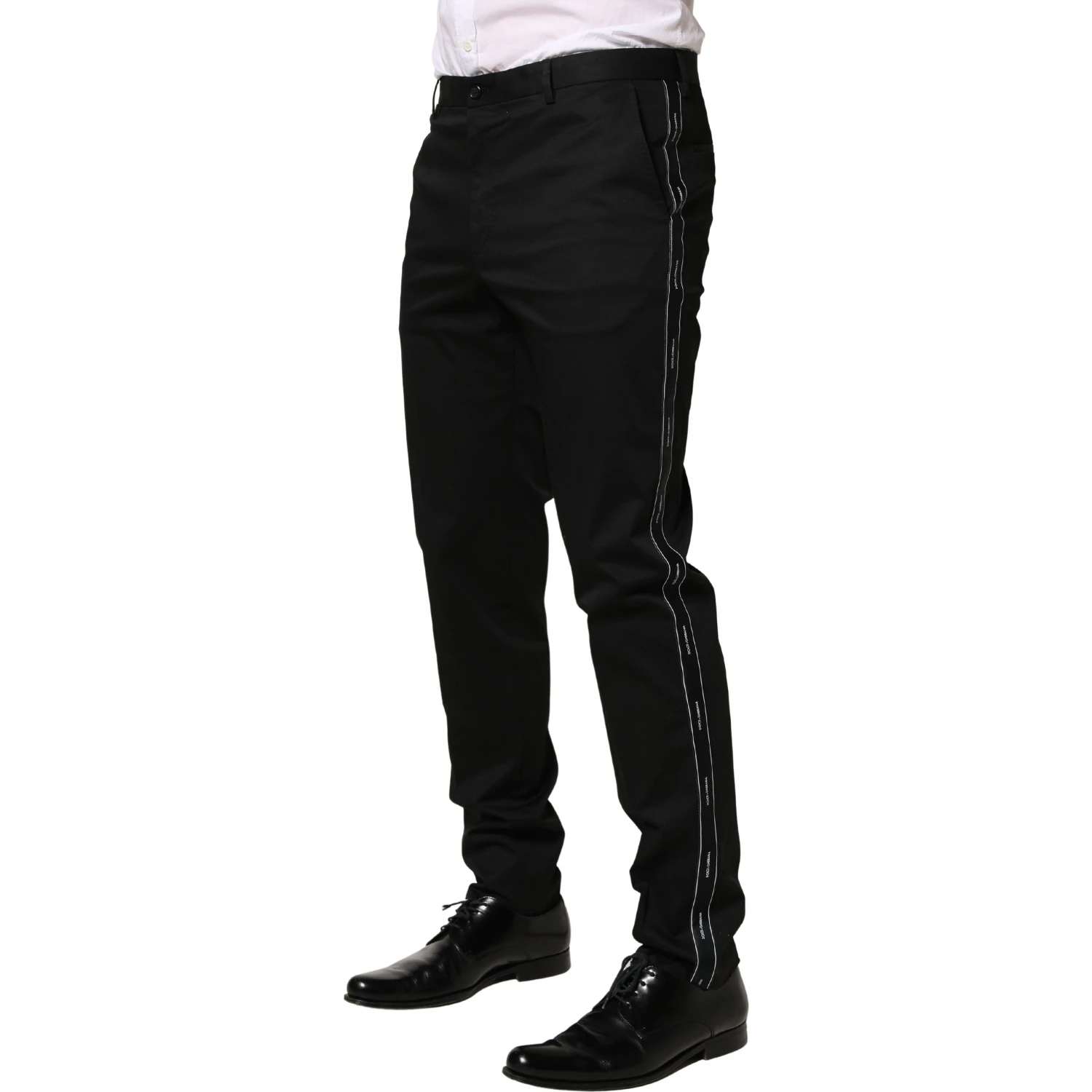 Black Cotton Skinny Men Dress Trouser Pants