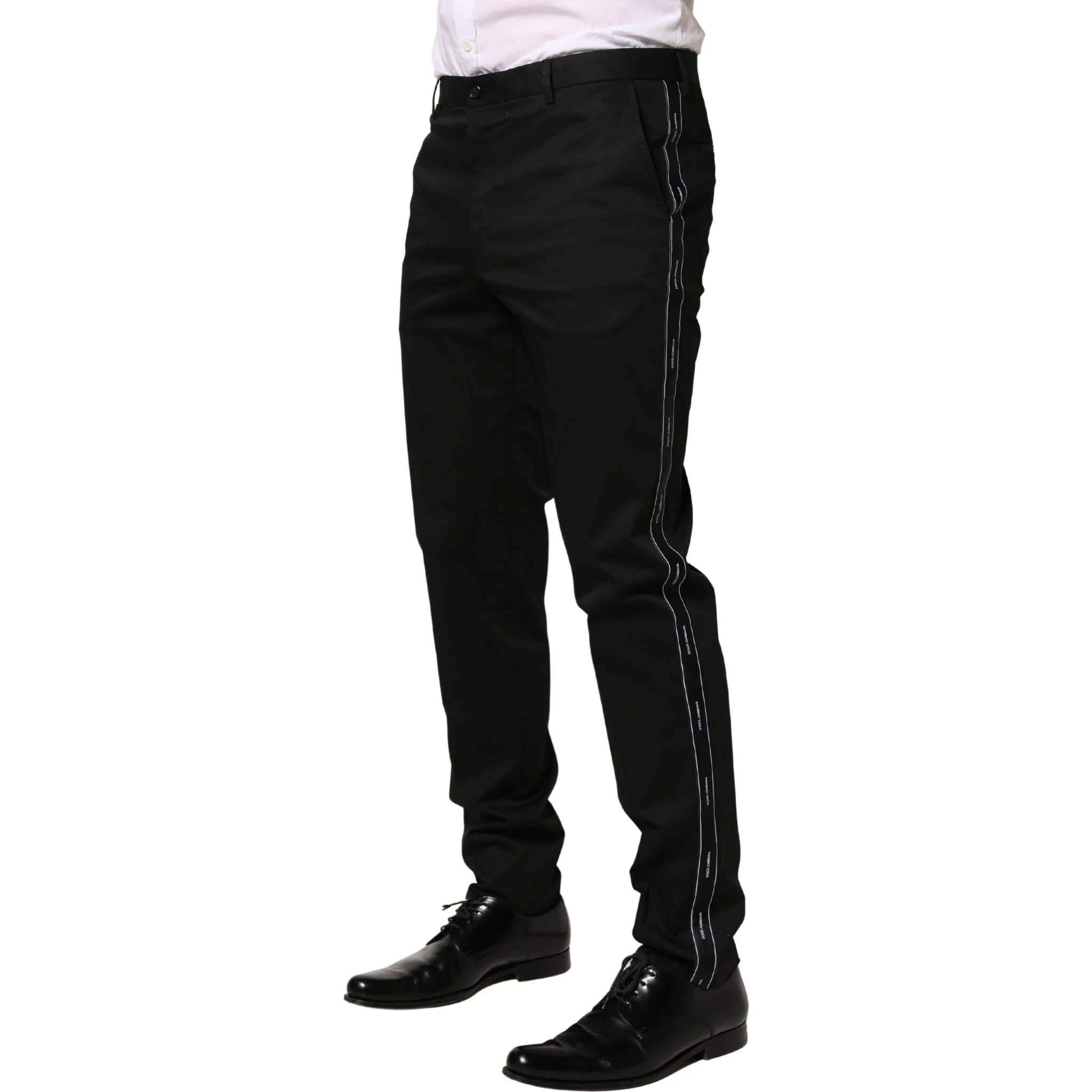 Black Cotton Skinny Men Dress Trouser Pants