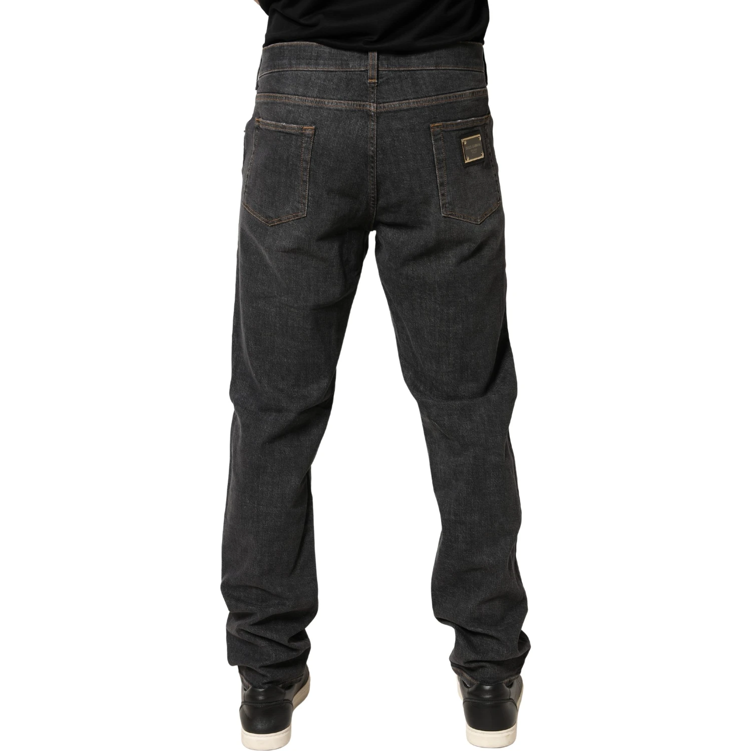 Dark Gray Slim Fit Cotton Men Denim Jeans